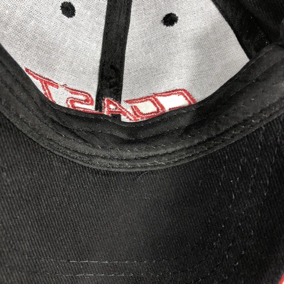 Coast Hat Cap Red Black Adjustable One Size Fits Most Strap Embroidered OSFM - Picture 11 of 12